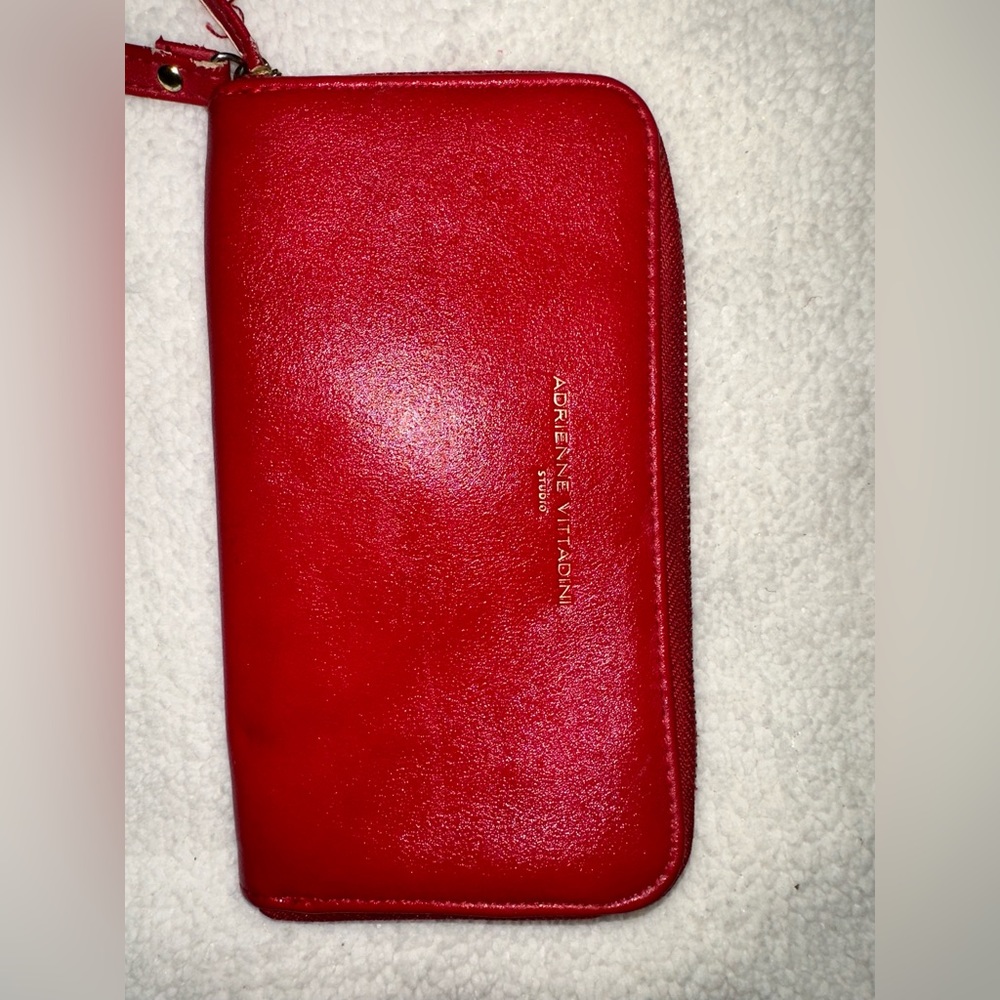 Cherry red wristlet wallet (no charger); Brand: Adrienne Vittadini